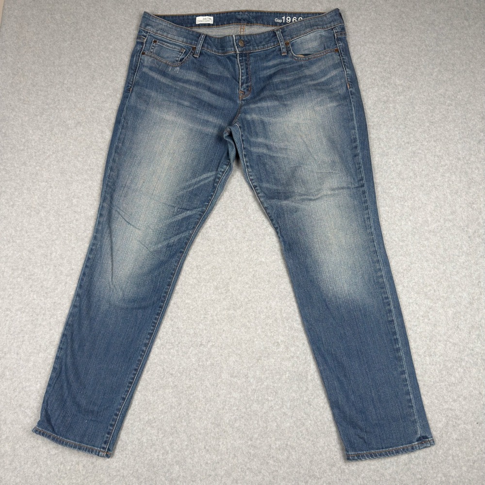 Gap Always Skinny Jeans Womens 34/18r Blue Denim Mid Rise Stretch Casual
